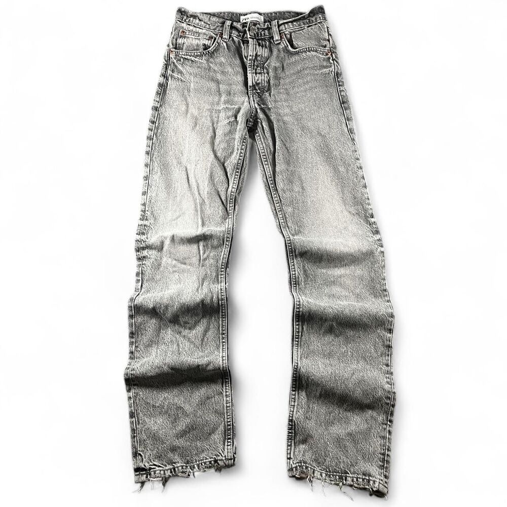 Zara Women's Grey and Black Jeans